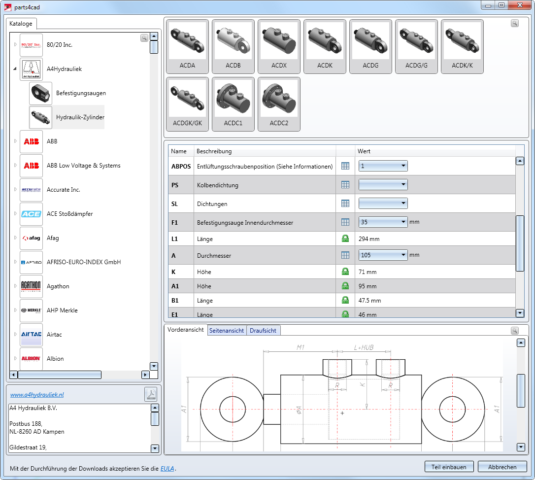 CADENAS parts4cad Webclient