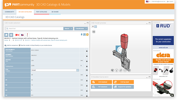 New version 6.0 of the 3D CAD download portal PARTcommunity with numerous features and improvements.