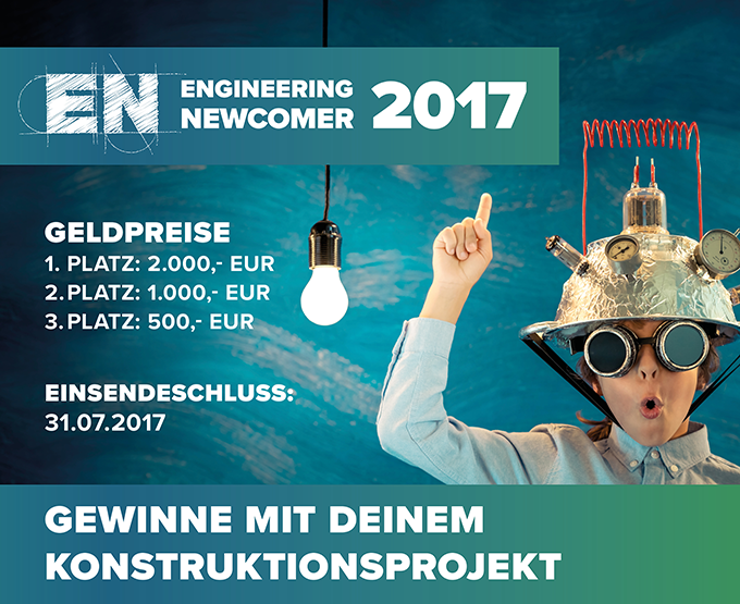 Eingereicht werden können die Projekte ab sofort unter dem Betreff „Engineering Newcomer 2017“ über die E-Mail Adresse EN2017@cadenas.de