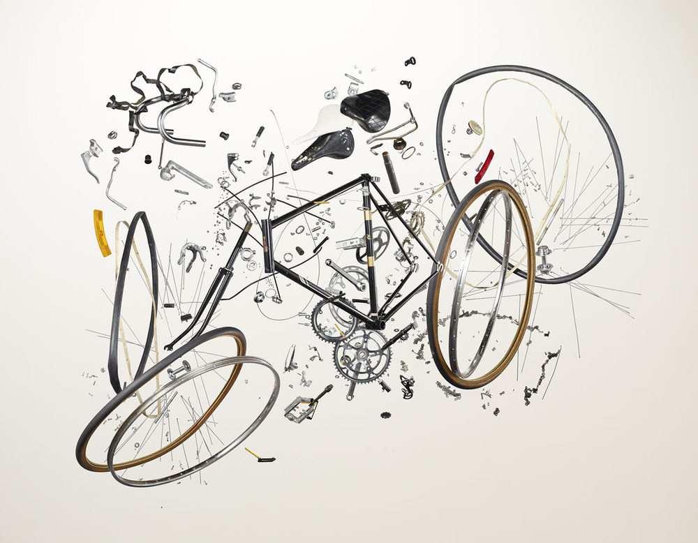 A deconstructed Bike by photo artist Todd McLellan