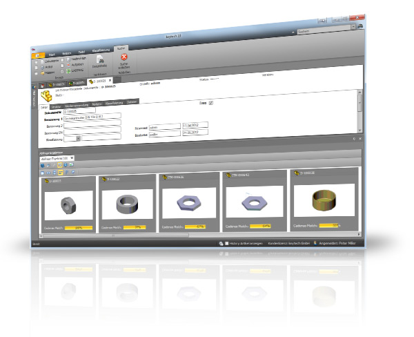 Integration von PARTsolutions GEOsearch in das PLM-System keytech